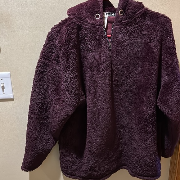 Pink Victoria Secret Sherpa hoodie Pullover - Picture 2 of 5